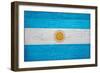 Argentina Flag Design with Wood Patterning - Flags of the World Series-Philippe Hugonnard-Framed Art Print