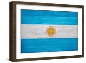 Argentina Flag Design with Wood Patterning - Flags of the World Series-Philippe Hugonnard-Framed Art Print