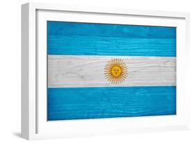 Argentina Flag Design with Wood Patterning - Flags of the World Series-Philippe Hugonnard-Framed Art Print