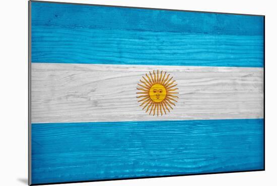 Argentina Flag Design with Wood Patterning - Flags of the World Series-Philippe Hugonnard-Mounted Art Print