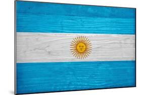 Argentina Flag Design with Wood Patterning - Flags of the World Series-Philippe Hugonnard-Mounted Art Print