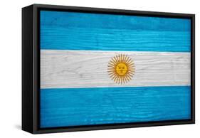 Argentina Flag Design with Wood Patterning - Flags of the World Series-Philippe Hugonnard-Framed Stretched Canvas