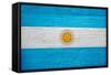 Argentina Flag Design with Wood Patterning - Flags of the World Series-Philippe Hugonnard-Framed Stretched Canvas