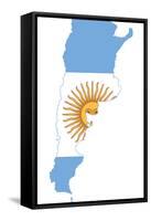 Argentina Flag On Map-Speedfighter-Framed Stretched Canvas