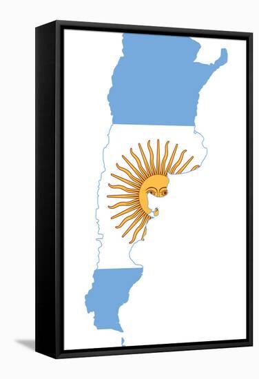 Argentina Flag On Map-Speedfighter-Framed Stretched Canvas