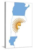 Argentina Flag On Map-Speedfighter-Stretched Canvas