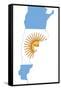 Argentina Flag On Map-Speedfighter-Framed Stretched Canvas