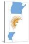 Argentina Flag On Map-Speedfighter-Stretched Canvas