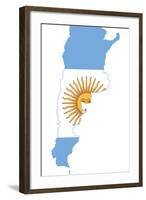 Argentina Flag On Map-Speedfighter-Framed Art Print