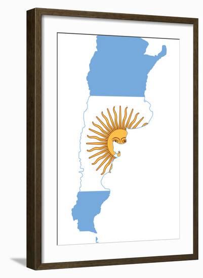 Argentina Flag On Map-Speedfighter-Framed Art Print