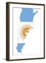 Argentina Flag On Map-Speedfighter-Framed Art Print