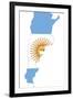 Argentina Flag On Map-Speedfighter-Framed Art Print