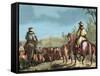 Argentina. Gauchos Driving Cattle-null-Framed Stretched Canvas