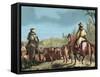 Argentina. Gauchos Driving Cattle-null-Framed Stretched Canvas