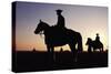 Argentina, Horsemen in Landscape, Silhouette, Sunset-Christopher Pillitz-Stretched Canvas