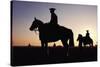 Argentina, Horsemen in Landscape, Silhouette, Sunset-Christopher Pillitz-Stretched Canvas