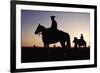 Argentina, Horsemen in Landscape, Silhouette, Sunset-Christopher Pillitz-Framed Photographic Print