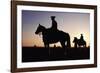 Argentina, Horsemen in Landscape, Silhouette, Sunset-Christopher Pillitz-Framed Photographic Print