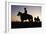 Argentina, Horsemen in Landscape, Silhouette, Sunset-Christopher Pillitz-Framed Photographic Print