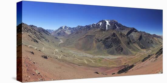 Argentina, Mendoza, Ruta 7, the Winding Road on the Way to Christ the Redeemer Staute-Michele Falzone-Stretched Canvas