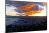 Argentina, Patagonia, Bariloche, Panoramic View, Sunrise, Red Sky-Chris Seba-Mounted Photographic Print