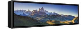 Argentina, Patagonia, El Chalten, Los Glaciares National Park, Cerro Torre and Cerro Fitzroy Peaks-Michele Falzone-Framed Stretched Canvas