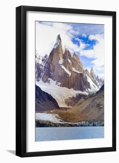 Argentina, Patagonia, El Chalten, Los Glaciares National Park, Laguna Torre and Cerro Torre Peak-Michele Falzone-Framed Photographic Print