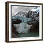 Argentina, Piedras Blancas Glacier pours off Fitzroy and terminates in Lago de los Tres-Howie Garber-Framed Photographic Print