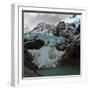 Argentina, Piedras Blancas Glacier pours off Fitzroy and terminates in Lago de los Tres-Howie Garber-Framed Photographic Print