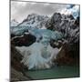 Argentina, Piedras Blancas Glacier pours off Fitzroy and terminates in Lago de los Tres-Howie Garber-Mounted Photographic Print