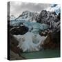 Argentina, Piedras Blancas Glacier pours off Fitzroy and terminates in Lago de los Tres-Howie Garber-Stretched Canvas