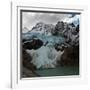 Argentina, Piedras Blancas Glacier pours off Fitzroy and terminates in Lago de los Tres-Howie Garber-Framed Photographic Print