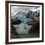 Argentina, Piedras Blancas Glacier pours off Fitzroy and terminates in Lago de los Tres-Howie Garber-Framed Photographic Print