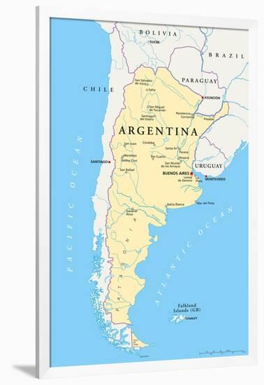 Argentina Political Map-Peter Hermes Furian-Framed Art Print