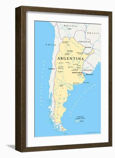 Argentina Political Map-Peter Hermes Furian-Framed Art Print