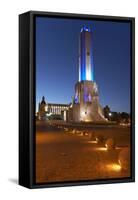 Argentina, Rosario, National Monument, 'Monumento De La Bandera', Lighting, Evening-Chris Seba-Framed Stretched Canvas