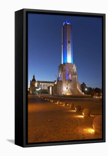 Argentina, Rosario, National Monument, 'Monumento De La Bandera', Lighting, Evening-Chris Seba-Framed Stretched Canvas