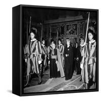 Argentina's First Lady Eva Peron at the Vatican in a Stop on Her European Tour-null-Framed Stretched Canvas