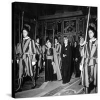 Argentina's First Lady Eva Peron at the Vatican in a Stop on Her European Tour-null-Stretched Canvas