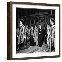 Argentina's First Lady Eva Peron at the Vatican in a Stop on Her European Tour-null-Framed Photographic Print