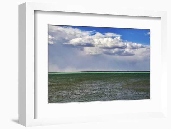 Argentina, Santa Cruz. Puerto Santa Cruz, river Santa Cruz under stormy clouds.-Michele Molinari-Framed Photographic Print