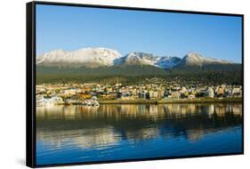 Argentina. Tierra Del Fuego. Ushuaia. Sunrise over the Town-Inger Hogstrom-Framed Stretched Canvas