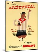 "Argentina" Vintage Travel Poster, International Airways-Piddix-Mounted Art Print