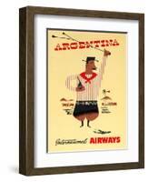 "Argentina" Vintage Travel Poster, International Airways-Piddix-Framed Art Print
