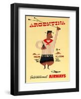 "Argentina" Vintage Travel Poster, International Airways-Piddix-Framed Art Print