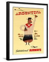 "Argentina" Vintage Travel Poster, International Airways-Piddix-Framed Art Print