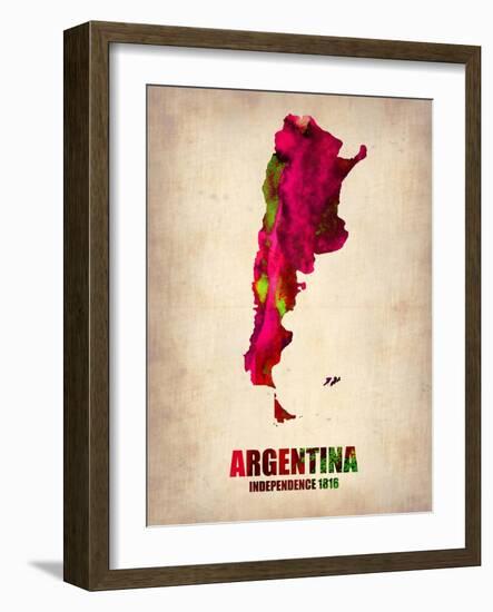 Argentina Watercolor Map-NaxArt-Framed Art Print