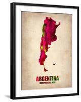 Argentina Watercolor Map-NaxArt-Framed Art Print