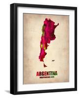 Argentina Watercolor Map-NaxArt-Framed Art Print