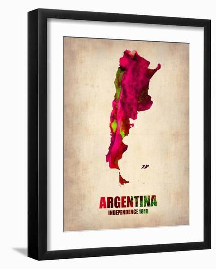 Argentina Watercolor Map-NaxArt-Framed Art Print